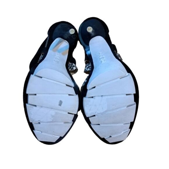 L.A.M.B  Snake Skin Black Leather Strappy Platform‎ Sillito Heels 6.5 - Picture 3 of 12